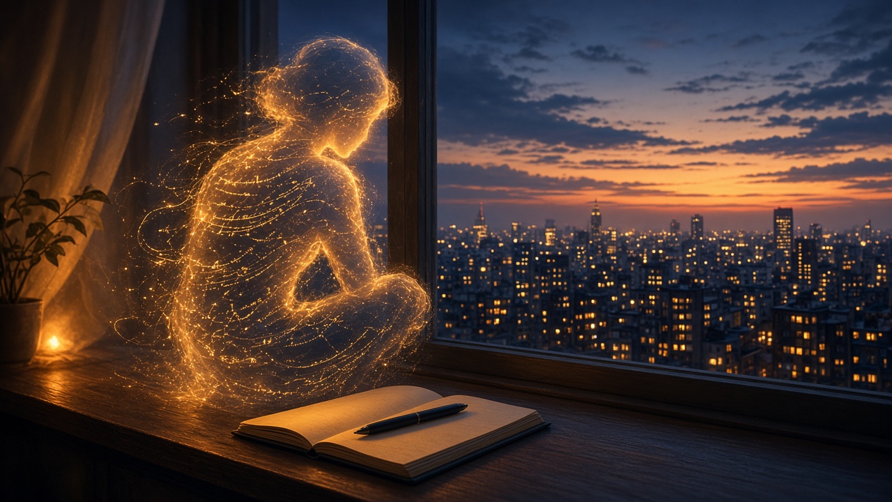 Gece masasında yalnız bir radyo ve yumuşak ışık
